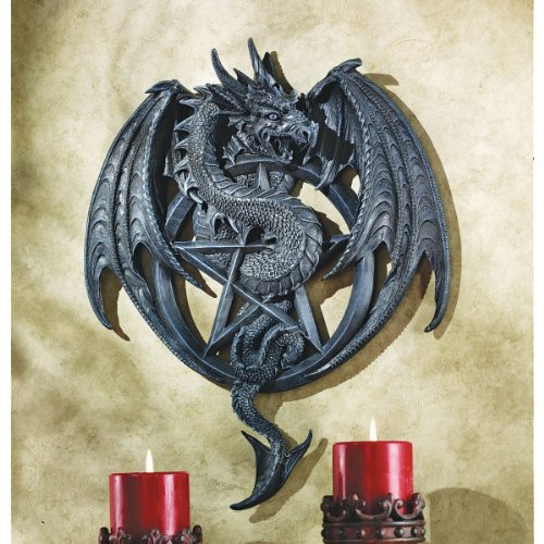 Design Toscano CL4350 The Dragons Pentacle Wall Sculpture,Greystone