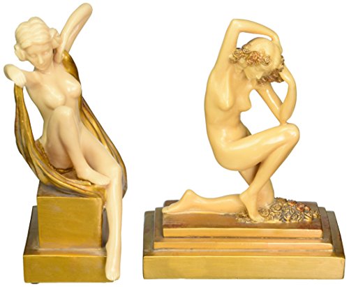 Design Toscano PD90426 Palace du Trocadero Art Deco Sculptures Set of: Kneeling and Sitting,Two Tone Ivory and Gold