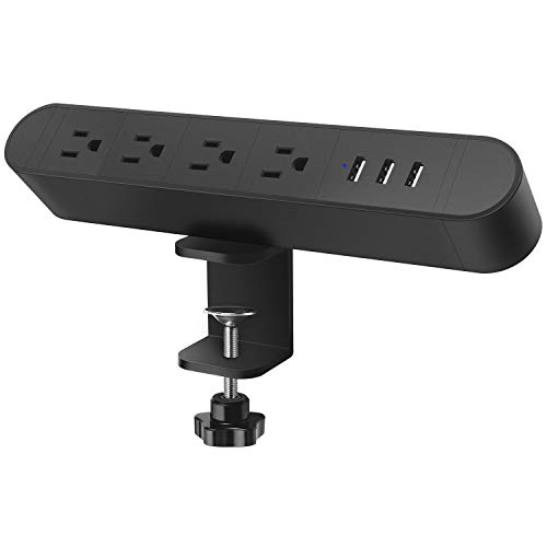 Desk Clamp Power Strip with USB Ports
