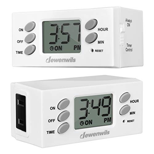 DEWENWILS 24-Hour Programmable Digital Timer Outlet, 2 Pack