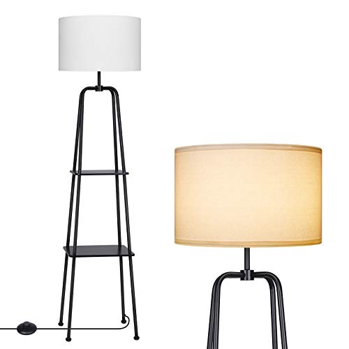 DEWENWILS 60in Modern Black Floor Lamp with Shelves