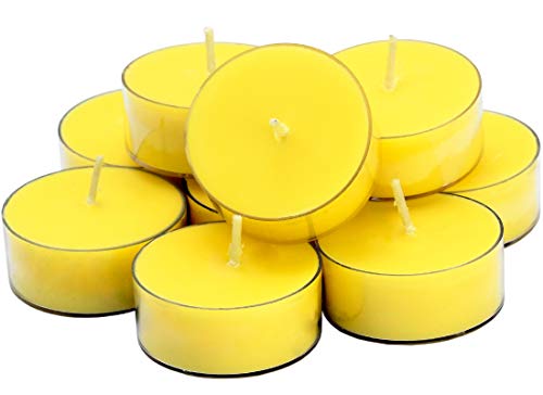 DEYBBY Lemon Scented Soy Wax Tea Candle (Pack of 12)