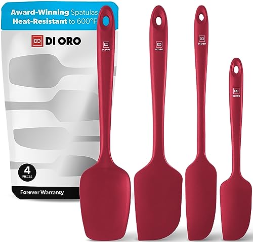 DI ORO Spatula Set - Silicone Kitchen Spatulas for Baking, Cooking, Mixing