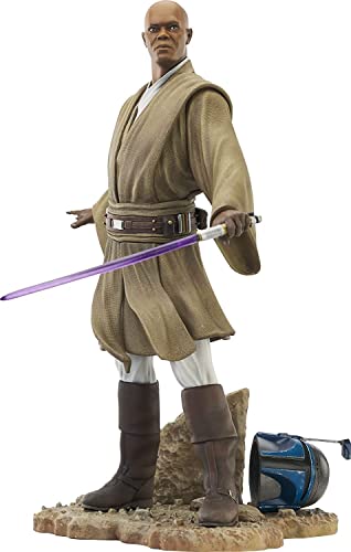 DIAMOND SELECT TOYS Star Wars Premier Collection: Attack of The Clones: Mace Windu Statue, Multicolor,11 inches