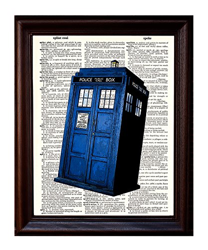 Dictionary Art Print - Dr. Who Tardis British Blue Police Box Booth