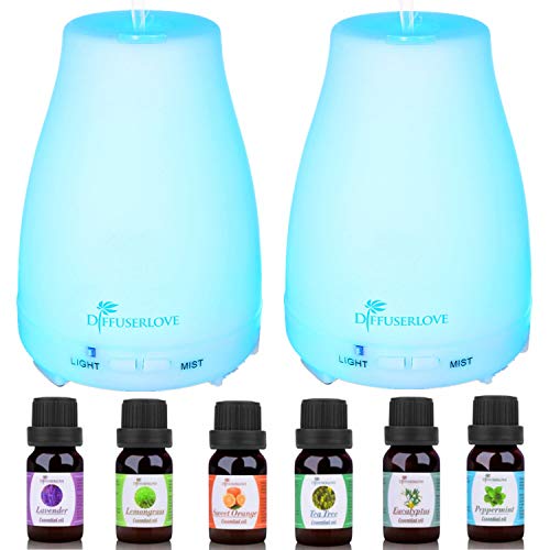Diffuserlove Essential Oil Diffuser with Aromatherapy and LED Lights