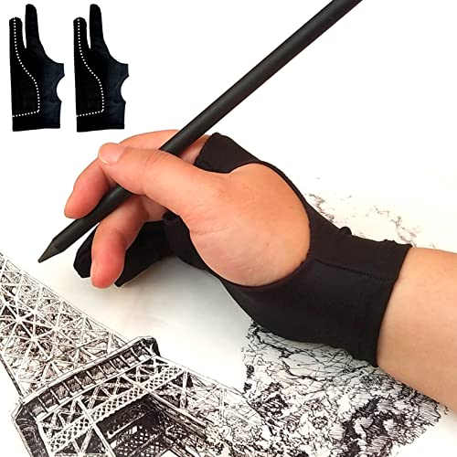 Digital Art Glove for Graphic Tablet with Two Fingers