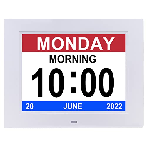 Digital Day Calendar Clock 8 Inch