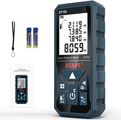 Digital Laser Tape Measure with Backlit LCD and Pythagorean Mode
