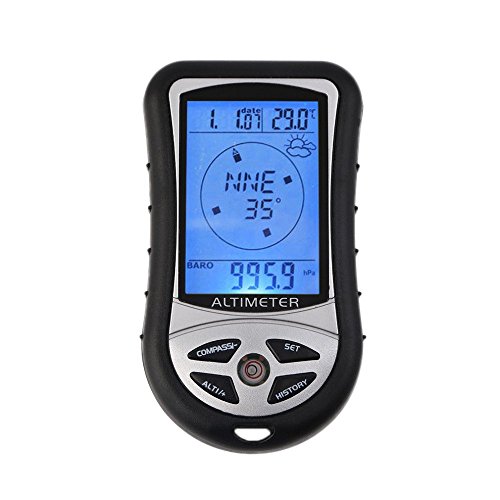 Digital LCD Compass Altimeter Barometer Thermo Temperature Clock Calendar