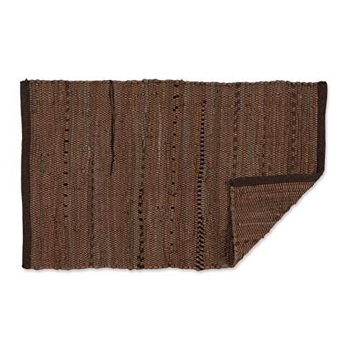 DII Chindi Home Collection Handwoven Multicolor Area Rag Rug, 20x31.5, Leather Brown