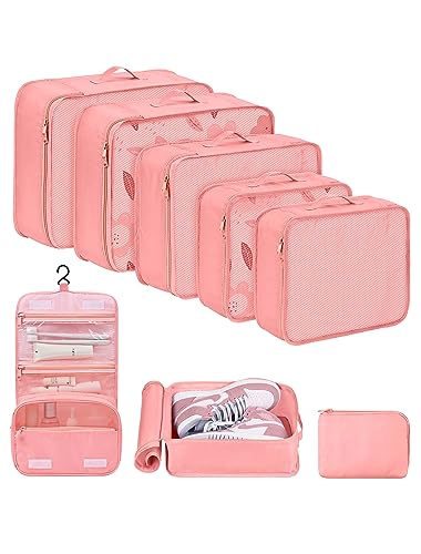 DIMJ Travel Packing Cubes 8 Pcs - Lightweight and Organized