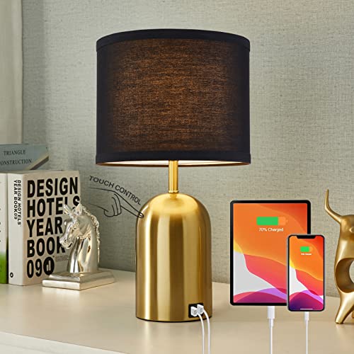 Dimmable Table Lamp with USB Ports