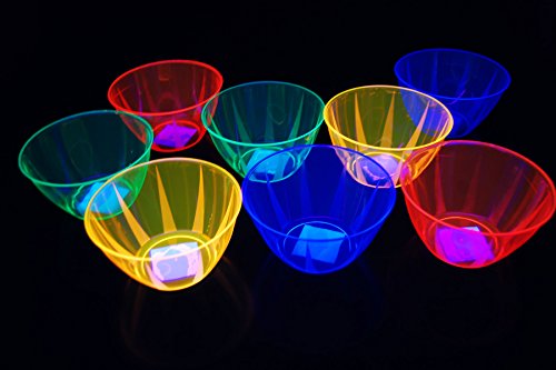 DIRECTGLOW LLC Neon 24oz Blacklight Reactive Bowls + Blacklight Balloons