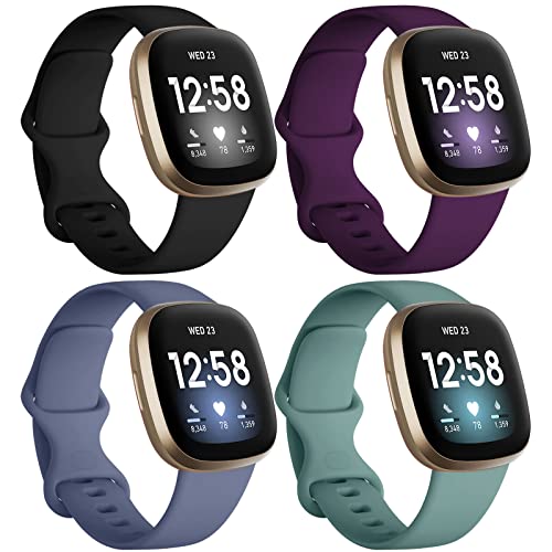 Dirrelo Fitbit Bands Compatible with Sense/Versa 3/4/2 - 4 Pack