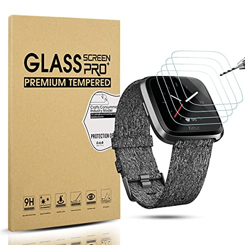 Diruite 4-Pack for Fitbit Versa Lite Edition/Fitbit Versa Tempered Glass Screen Protector