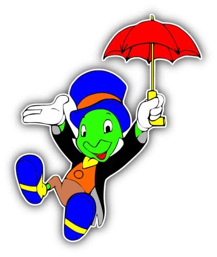 Disney Jiminy Cricket Umbrella Cartoon Sticker - Fun Graphic for Various Surfaces
