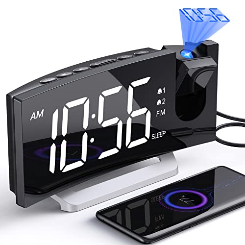 Display Time Clock with USB Charger and Projection