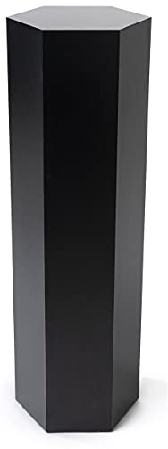 Displays2go 6-Sided Retail Pedestal Stand - Black (SMHEXPD36BLK)