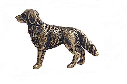 DMtse Chinese Brass Mini Shepherd Dog Decor Statue