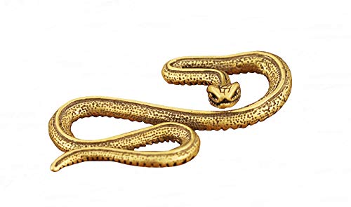 DMtse Chinese Feng Shui Brass Mini Antique Snake Statue