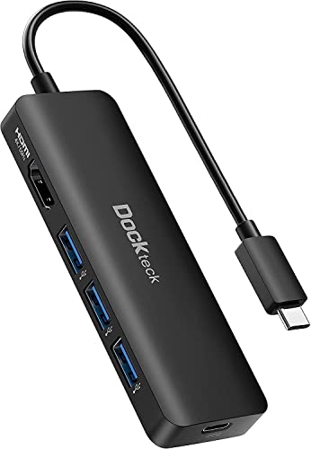 Dockteck USB-C Multiport Adapter 5-in-1 with 4K HDMI, 100W PD, 3 USB 3.0 Ports
