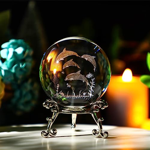 Dolphin Crystal Ball with Stand