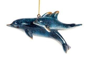 Dolphin with Baby Christmas Tree Ornament