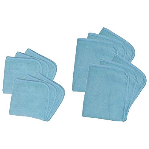 Don Aslett 12-Piece Premium Microfiber with Satin Trim (Green) Soft & Absorbent Multi-Purpose Cloth | 6 Pcs Each Size - Large (15.5" x 12") and Medium (12" x 12") | Machine Washable Cleaning Cloth