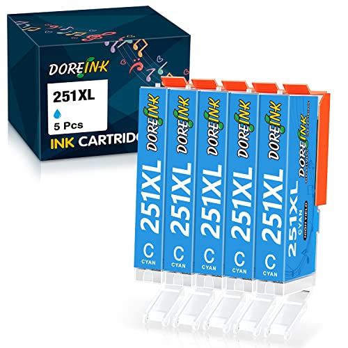DOREINK Compatible 251 Ink Cartridges for Canon Printers