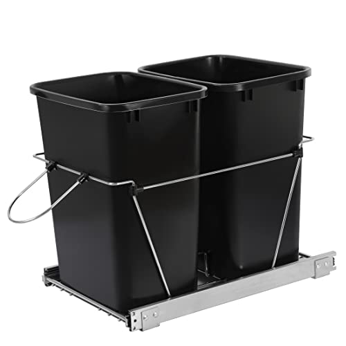 Double 35-Quart Sliding Pull Out Waste Bin