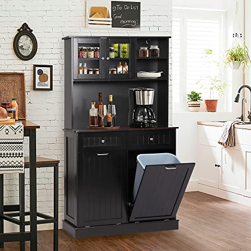 Double Tilt Out Trash Cabinet Storage Cabinet