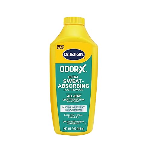 Dr. Scholl's ULTRA-SWEAT ABSORBING FOOT POWDER, 7 oz // Maximum Sweat Absorption, All-Day Odor Protection, Keeps Feet Fresh & Dry