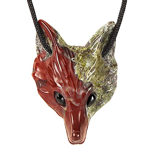 Dragon Bloodstone Crystal Fox Pendant