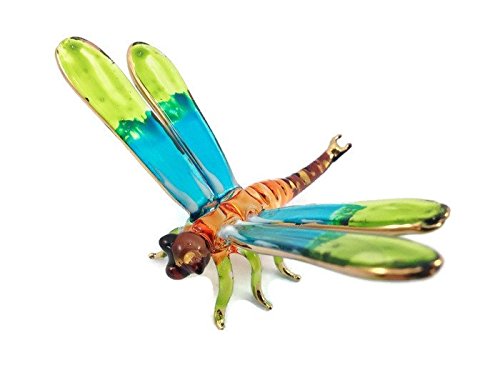 Dragonfly Figurine - Miniature Hand Blown Glass Dragonflies