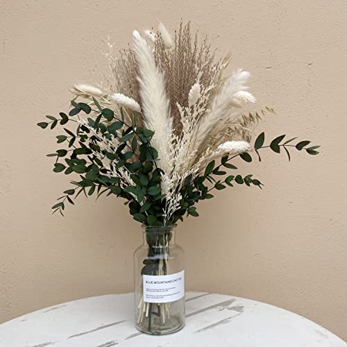  Dried Florals Eucalyptus Bouquet - 60pc Luxury Dried Flower  Bouquet, Boho Fall Dried Flowers for Vase, Pampas Grass Decor, Decorative Flowers Dried Floral Arrangements