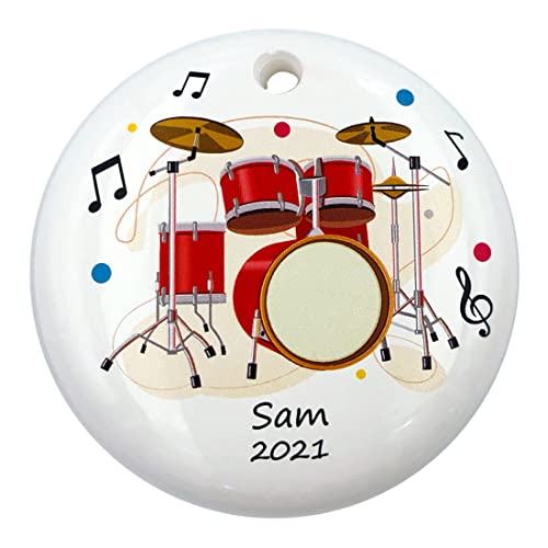 Drummer Playing Drum Christmas Ornament