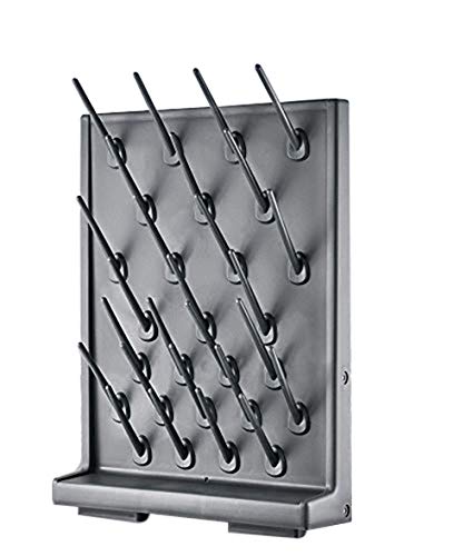 Drying Rack 27 Pegs Lab Supply Pegboard Bench-top/Wall-Mount Laboratory Glassware 27 Detachable PegsLab Drying Draining Rack Cleaning Equipment Black