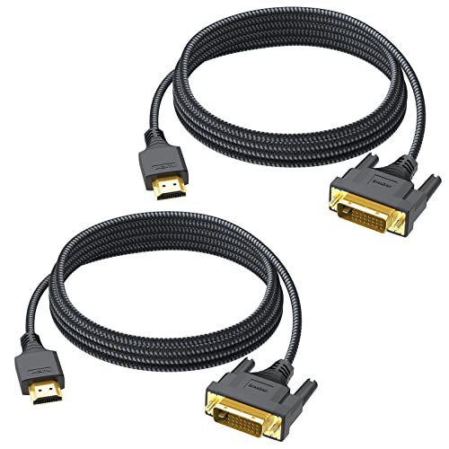 DteeDck DVI to HDMI Cable 6ft 2 Pack