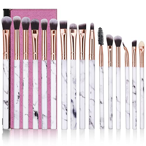 DUAIU Eye Makeup Brushes Set with Pink Cosmetic Bag
