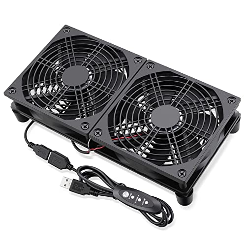 Dual 120mm 5V USB Fans for Electronics Cooling