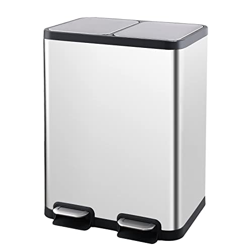 Dual Compartment Recycling Kitchen Trash Can