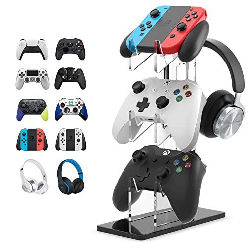 Dual Controller Holder Headset Stand