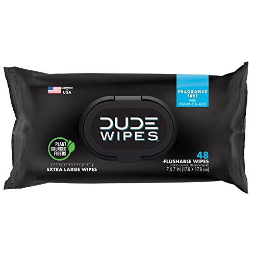 DUDE Wipes - Flushable Wipes - Unscented Extra-Large Adult Wet Wipes