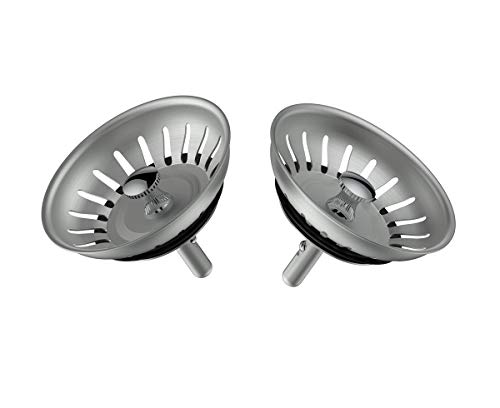 2 Pack Kitchen Sink Strainers, 1 Pack Anti-Clogging Kitchen Sink Stopper,  Stainless Steel Garbage Disposal Sink Plug for Most Standard 3-1/2 Inch