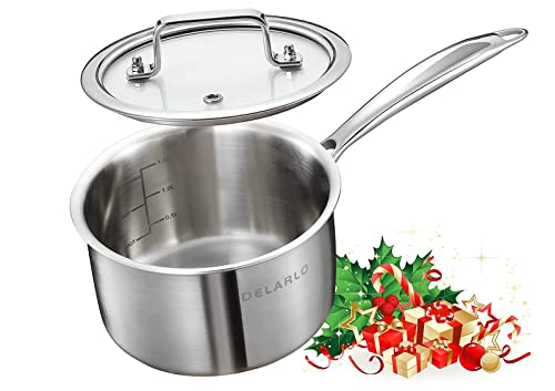 Durable Stainless Steel Saucepan with Lid