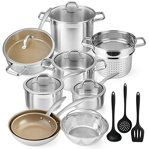 Duxtop 17PC Stainless Steel Induction Cookware Set