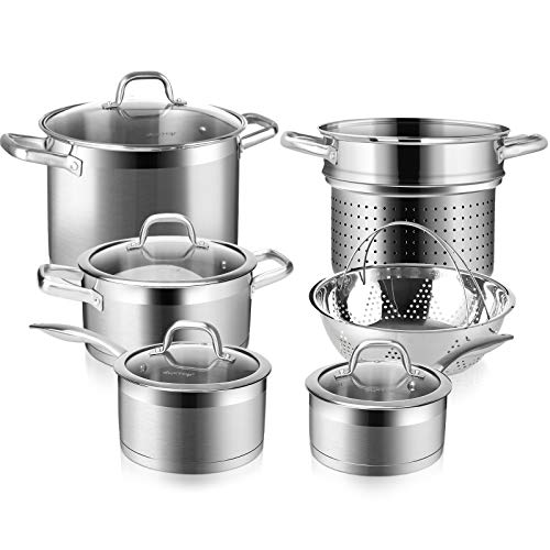 Duxtop Professional Stainless Steel 10PC Pots and Pans Set