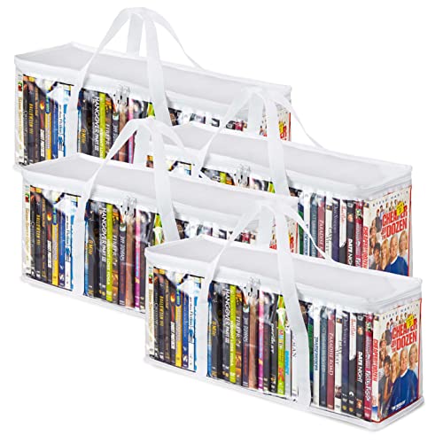 DVD Storage Bags - Media Organizer with Carrying Handles