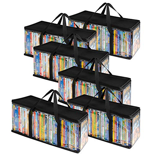 DVD Storage Bags (Set of 6) - Clear Plastic Organizers